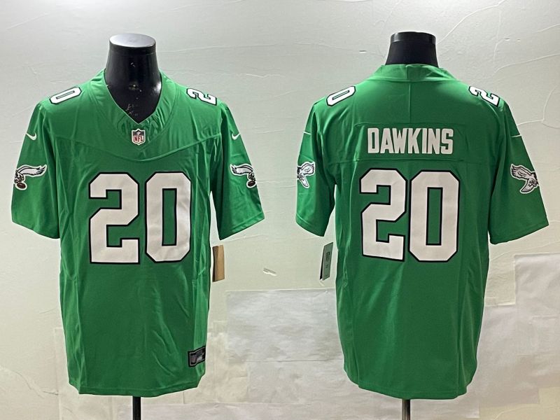 Men Philadelphia Eagles #20 Dawkins Green three generations 2025 Nike Vapor Limited NFL Jersey style 1->philadelphia eagles->NFL Jersey